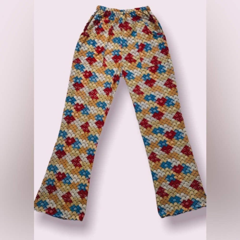 Boho Wide Leg Pants with Elastic Waist and Front Pockets
